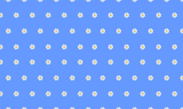 Vector a pattern of daisies on a blue background.