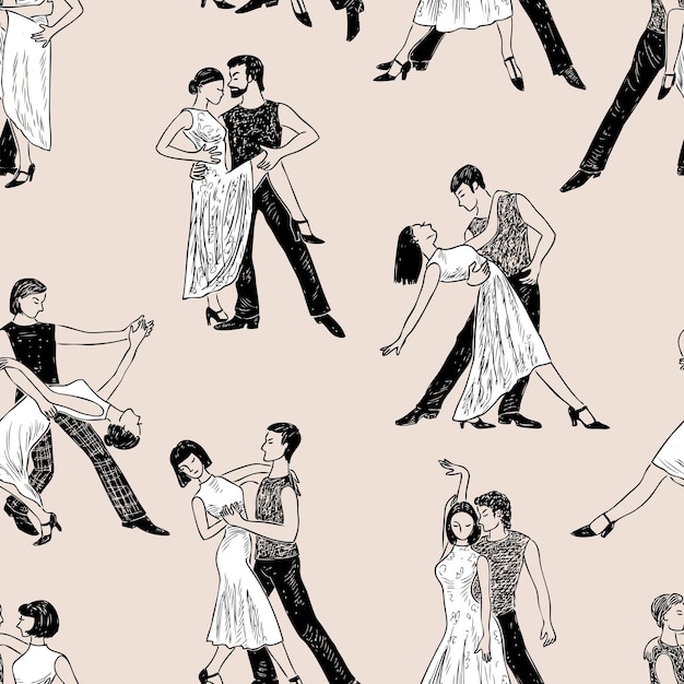 Couple dancing line drawing Jigsaw Puzzle by Mike Jory - Pixels