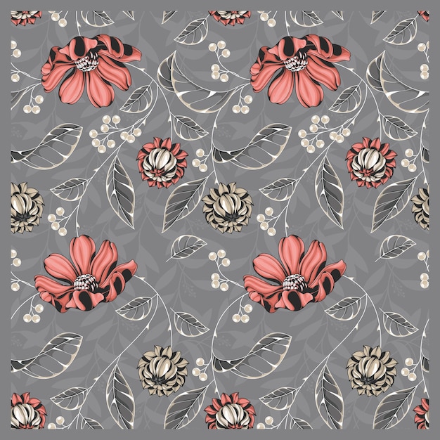 Vector pattern design for textile printing and background vectors