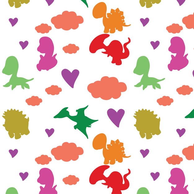 Pattern Dinosaurus Character cute Dino Baby flat color