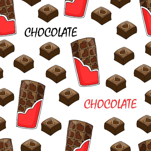 Pattern doodle chocolate bars and candies