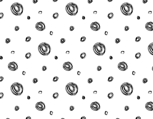 Pattern doodle circles sketch on a transparent background black geometric hand drawn