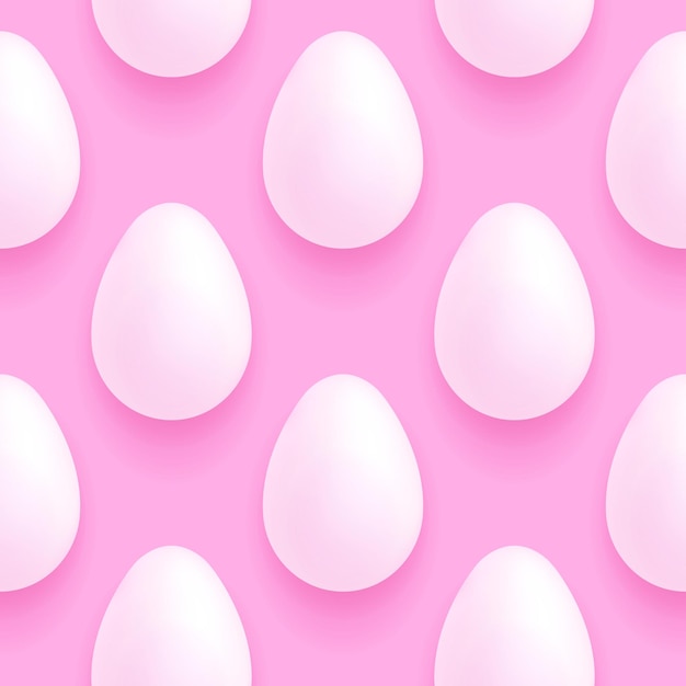 Pattern of Easter eggs on a pink background in a realistic style for printing and designVector illustration