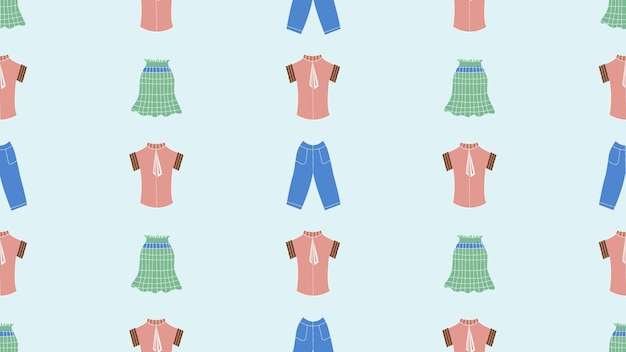 A pattern of elements of womens clothing and accessories