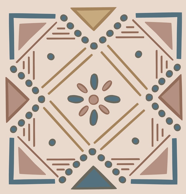 Modello motivi etnici geometrico senza cuciture. forme geometriche sprite motivi tribali abbigliamento tessuto stampa tessile design tradizionale con triangoli. illustrazione vettoriale