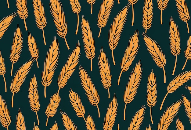 Vector a pattern of feathers on a green background