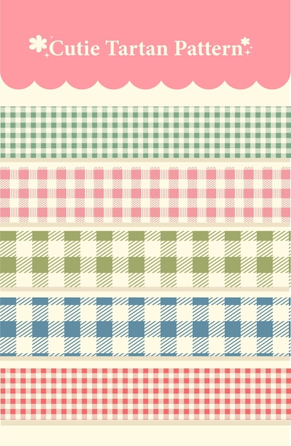 Vector pattern flanel tartan cutie collection