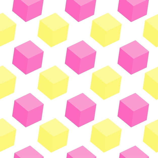 pattern flat isometric cube geometry