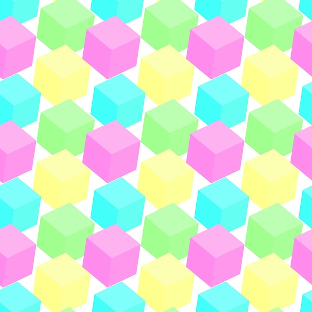 패턴 플랫 아이소메트릭 큐브 기하학