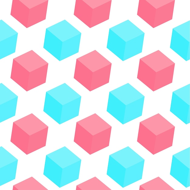 pattern flat isometric cube geometry