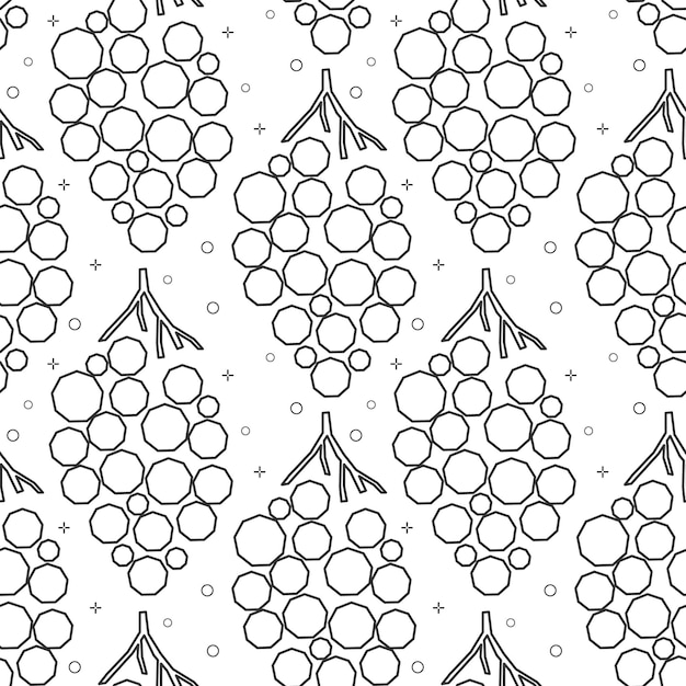 Vector pattern flat line grapes geometry