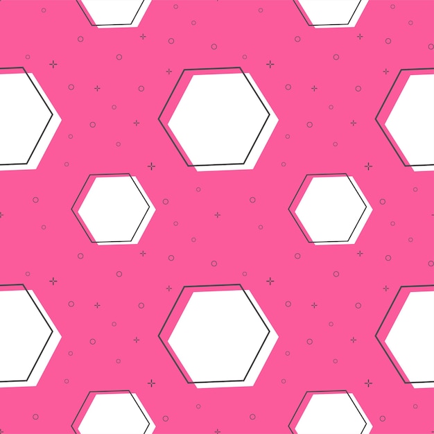 pattern flat line hexagons