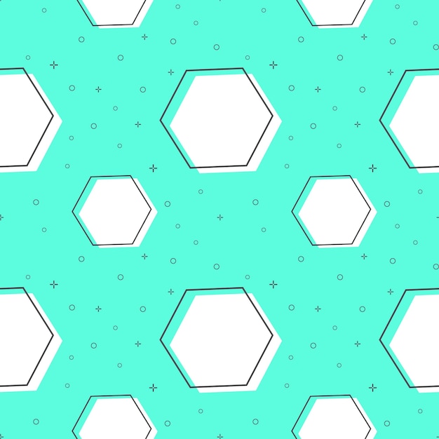 Pattern flat line hexagons