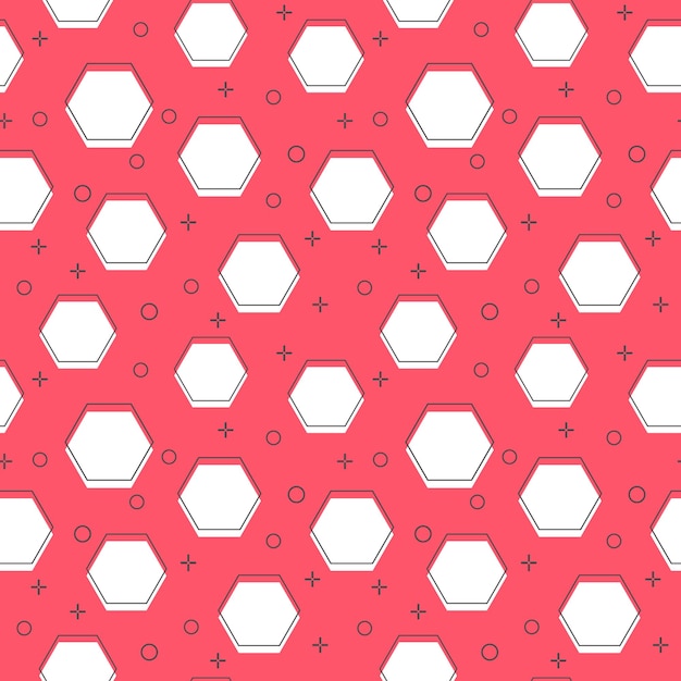 pattern flat line hexagons