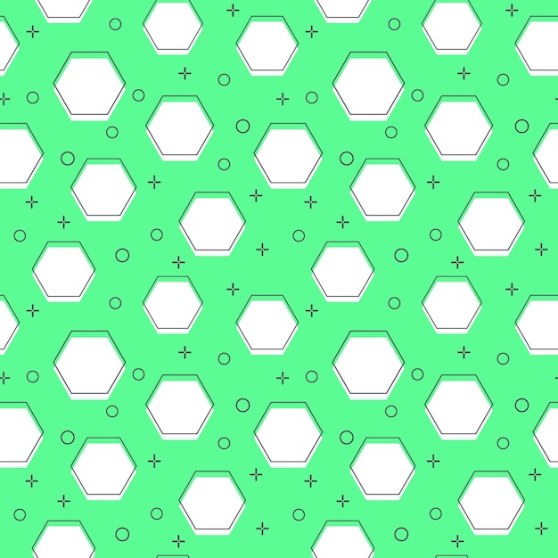 pattern flat line hexagons
