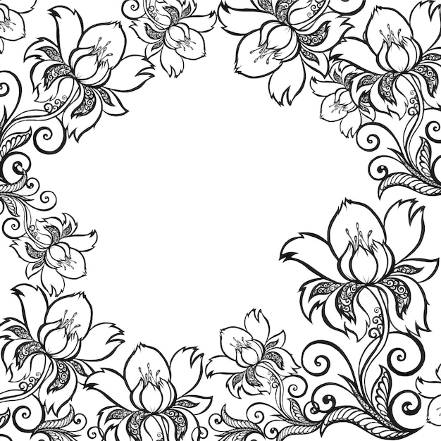 Pattern floral frame