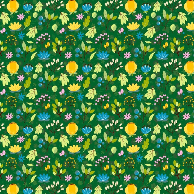 Vector a pattern of flowers and butterflies