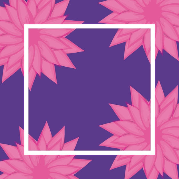 Pattern of flowers and square frame