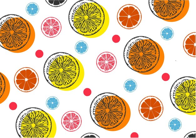 Vector pattern food orange colors summer