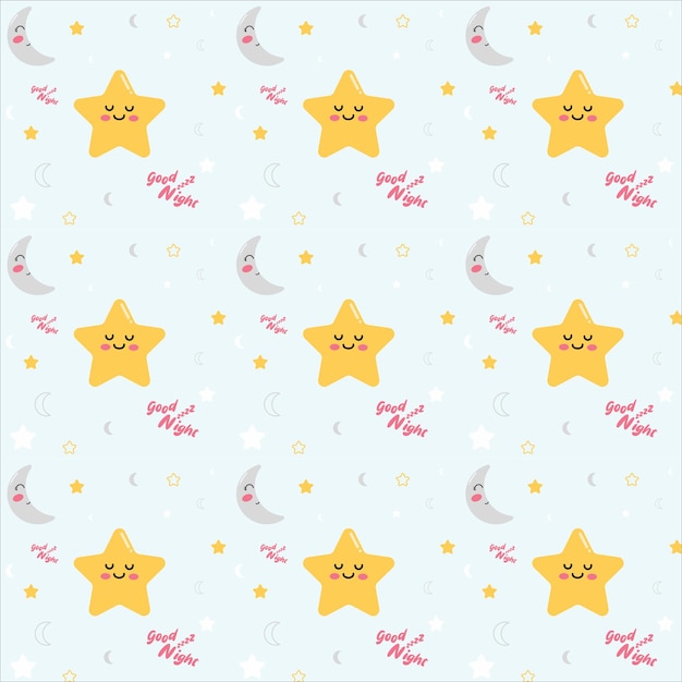 Вектор Шаблон для девочек или мальчиков. творческий векторный фон со звездой, луной, очаровательными обоями красочный