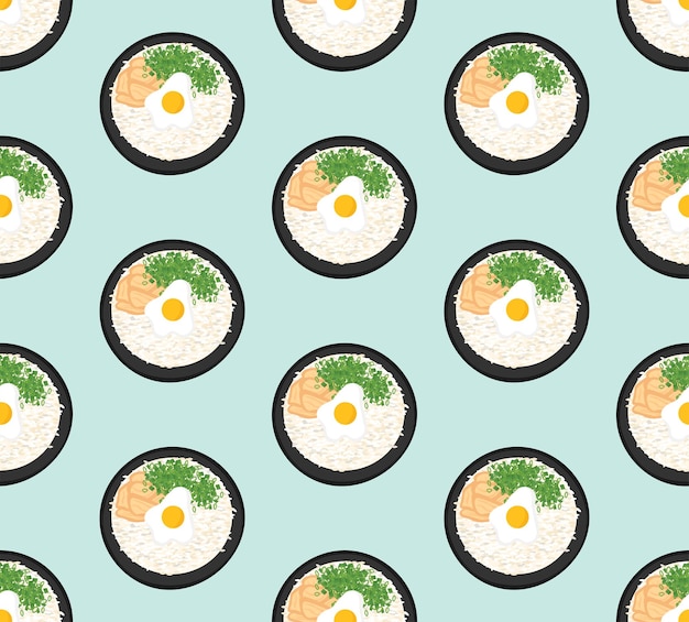 Pattern from rice dish with egg