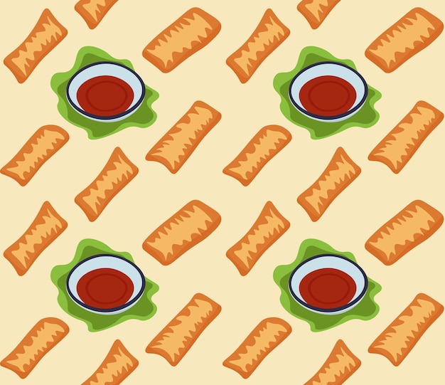 Vector pattern from spring rolls