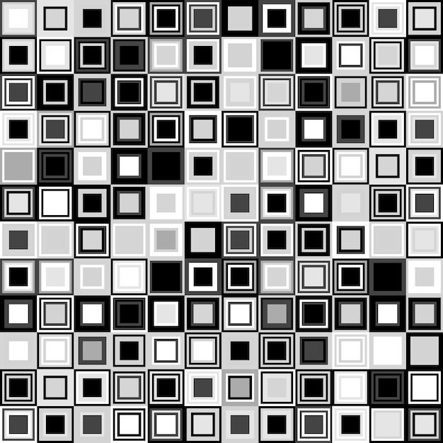 Pattern geometric square black and white background Vector