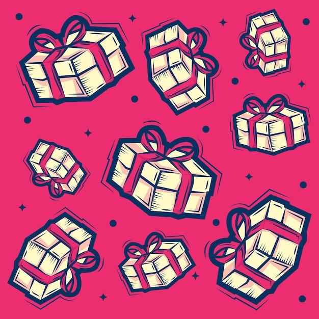 pattern gift box icon vector for background and other