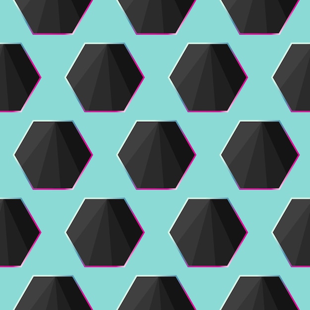 Vector pattern glass hexagon