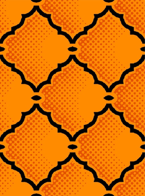 The pattern of the gold and orange.