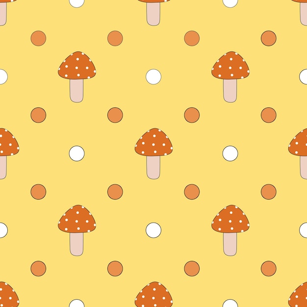 Pattern of grbs and circles on yellow background