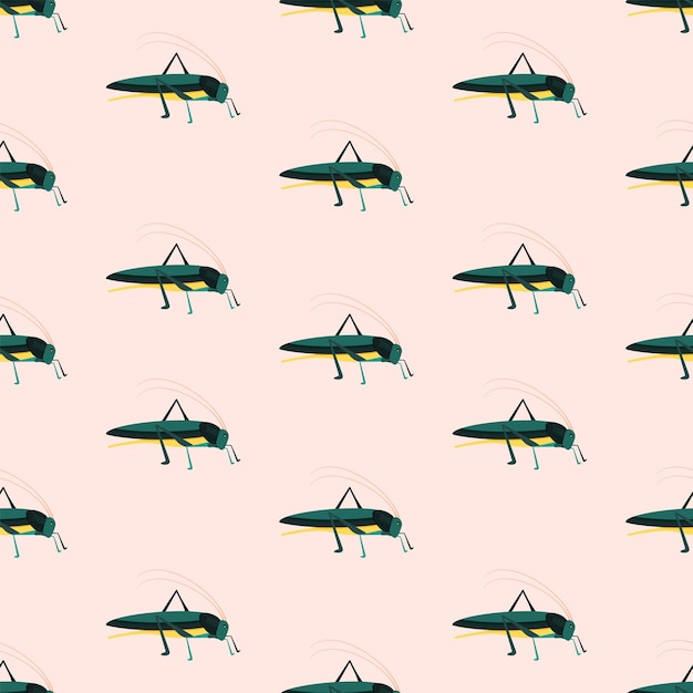 Vector pattern of green grasshopper.