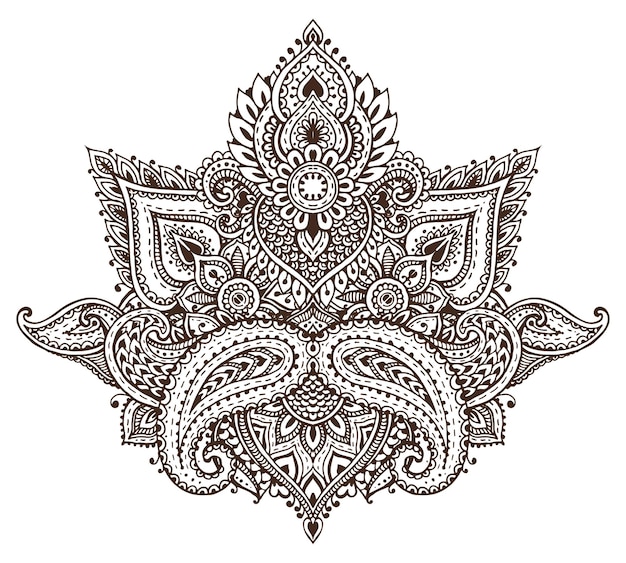  pattern of henna floral elements based on traditional Asian ornaments