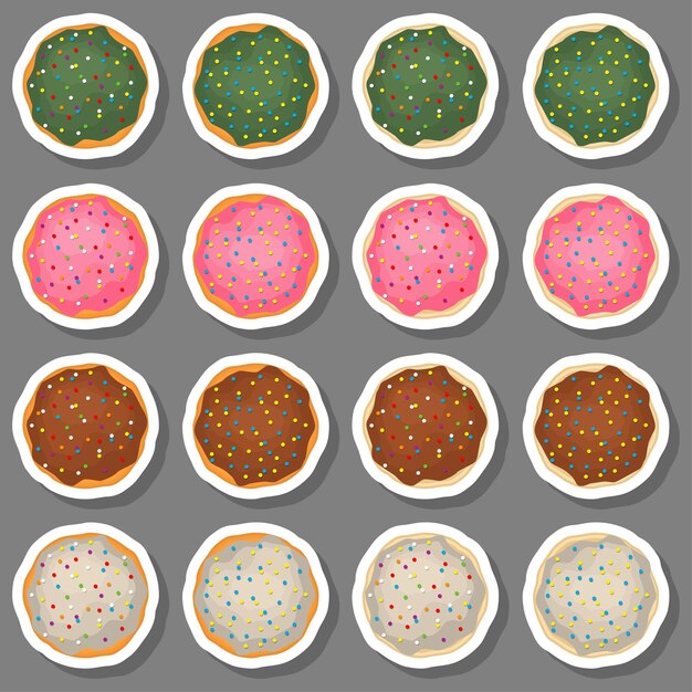 Vector pattern homemade cookie different taste in pastry biscuit