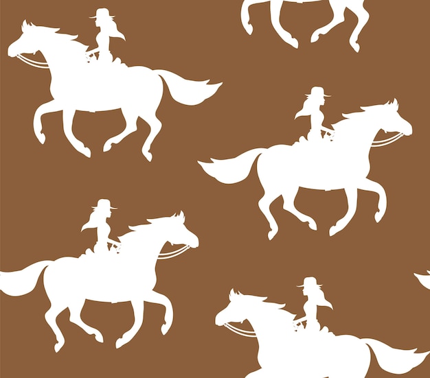 Vector pattern of horses