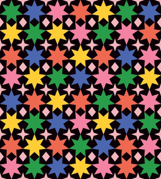 The pattern is a combination of geometric shapes and brutalist style with modern elements