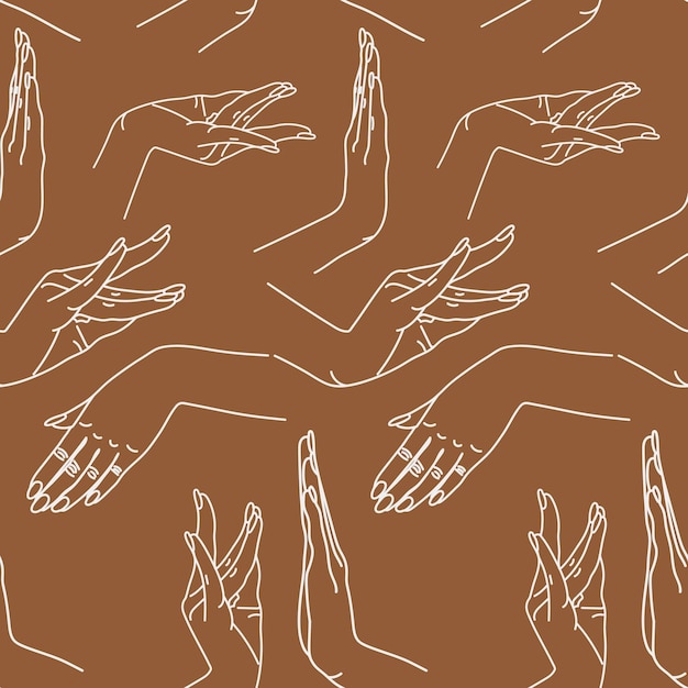 The pattern is different traditional hand signs of a dancing woman indian classical dance