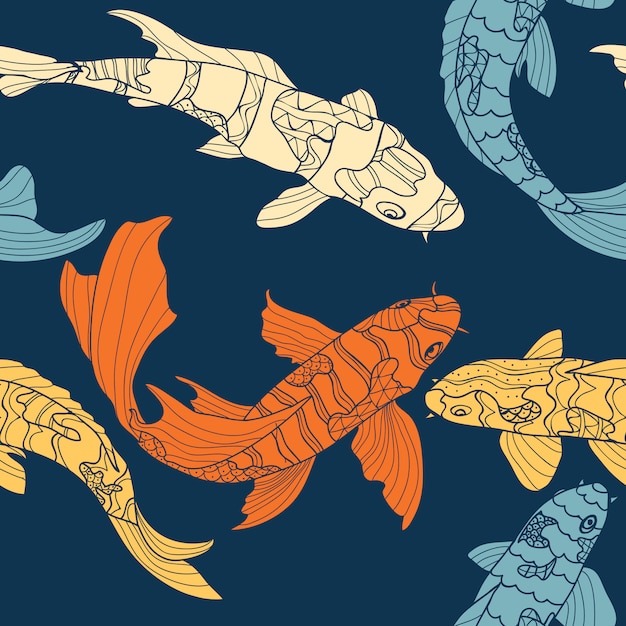 Vector the pattern of koi