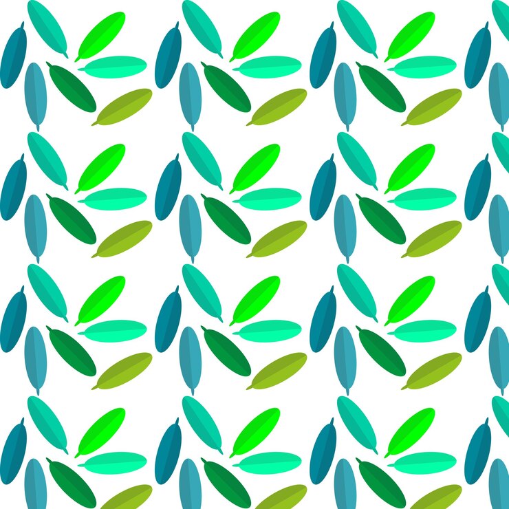 Vector pattern of leaves in green tones