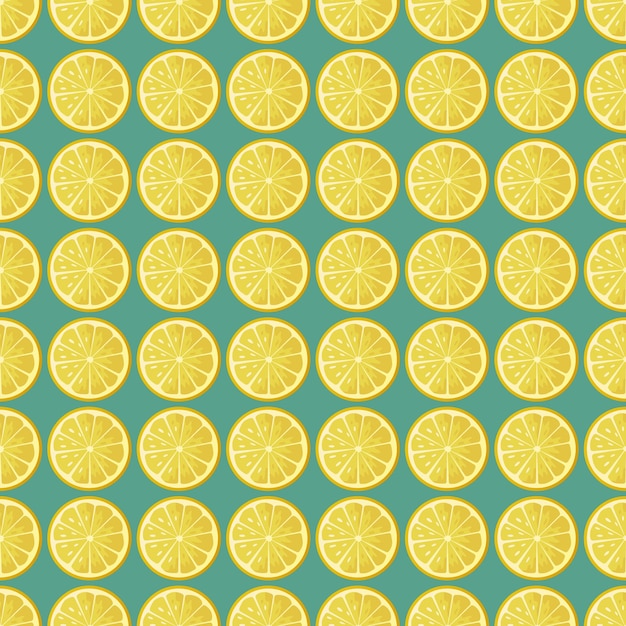 A pattern of lemon slices on a bright background