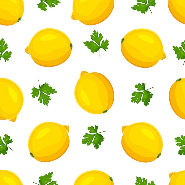 レモンのパターン。レモンとのシームレスなベクトルパターン。ベクトルイラスト