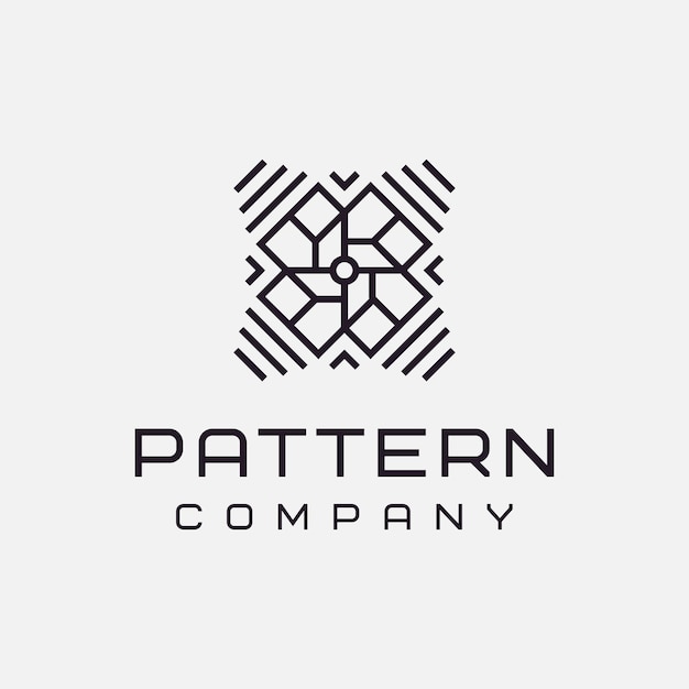 Il modello di progettazione del logo in stile arte della linea pattern