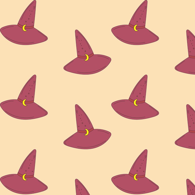 Vector pattern magical and mystical symbol witch hat