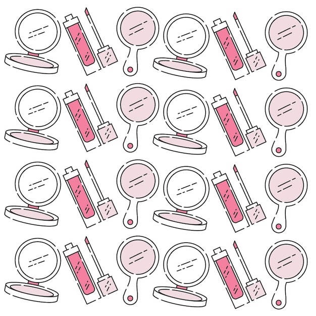 Pattern of make up icons Fashion icon Vector illustration