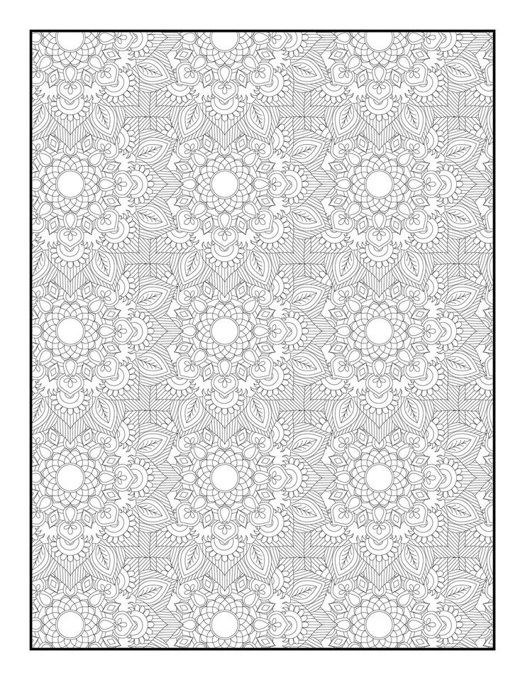 Vector pattern mandala coloring page