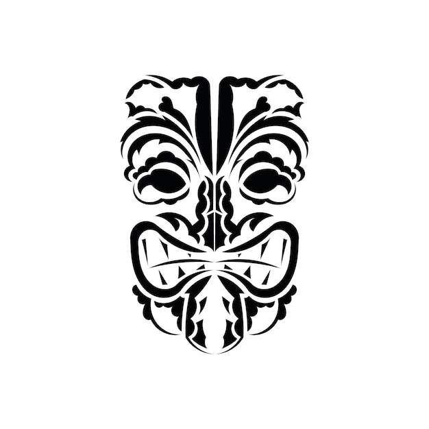 ベクトル パターン マスク白い背景の上の伝統的なトーテム シンボル シンプルなスタイル ベクトル