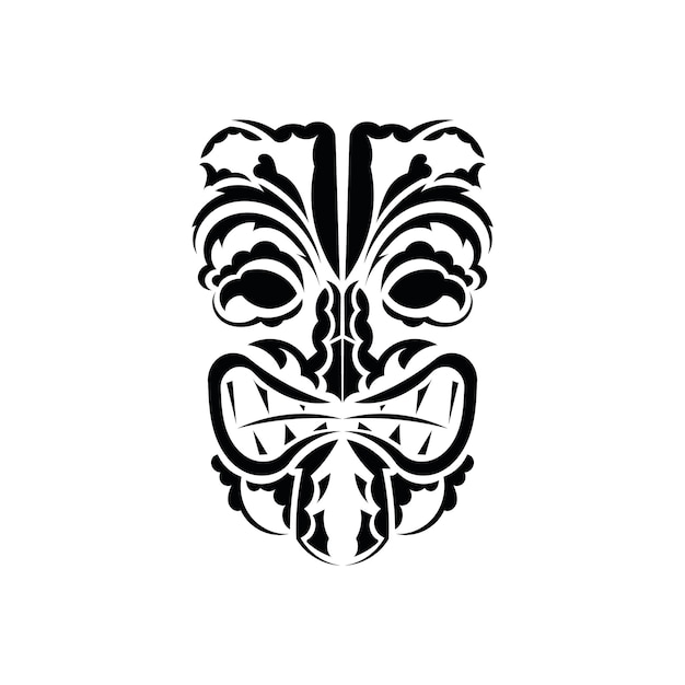 Pattern mask traditional totem symbol simple style vector over white background