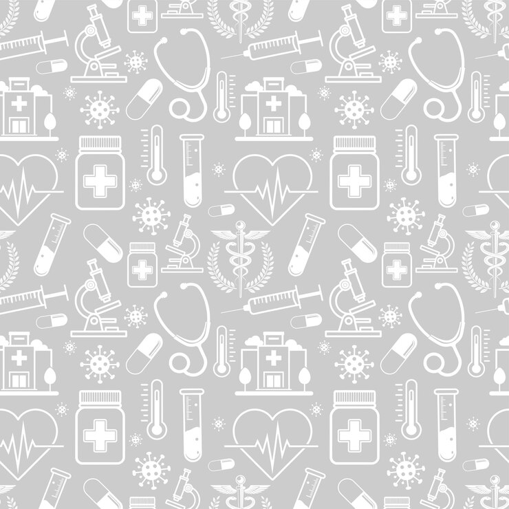 Vector a pattern of medical supplies and a medical stethoscope
