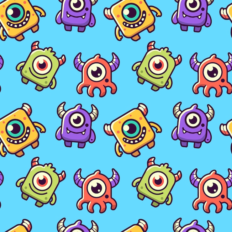 Vector pattern monster character 05