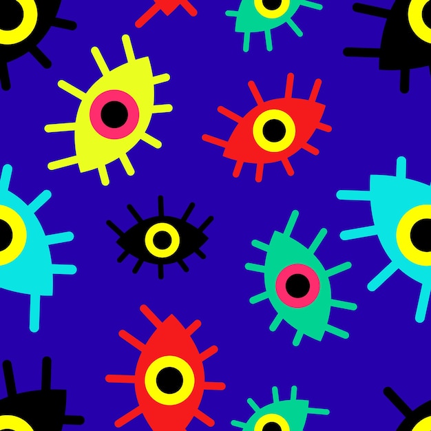 Pattern of multicolored abstract eyes vector